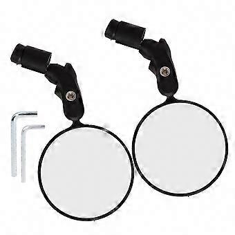For Bike Handlebars: 1 Pair Convex Rearview Mirrors, Foldable End Mirrors with 360-Degree Adjustment, Universal