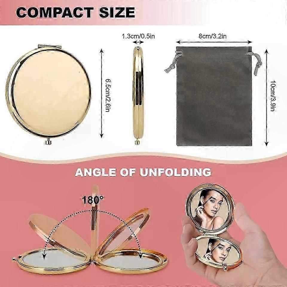 Compact Folding Mirror with 2X 1X Magnification for Portable Use