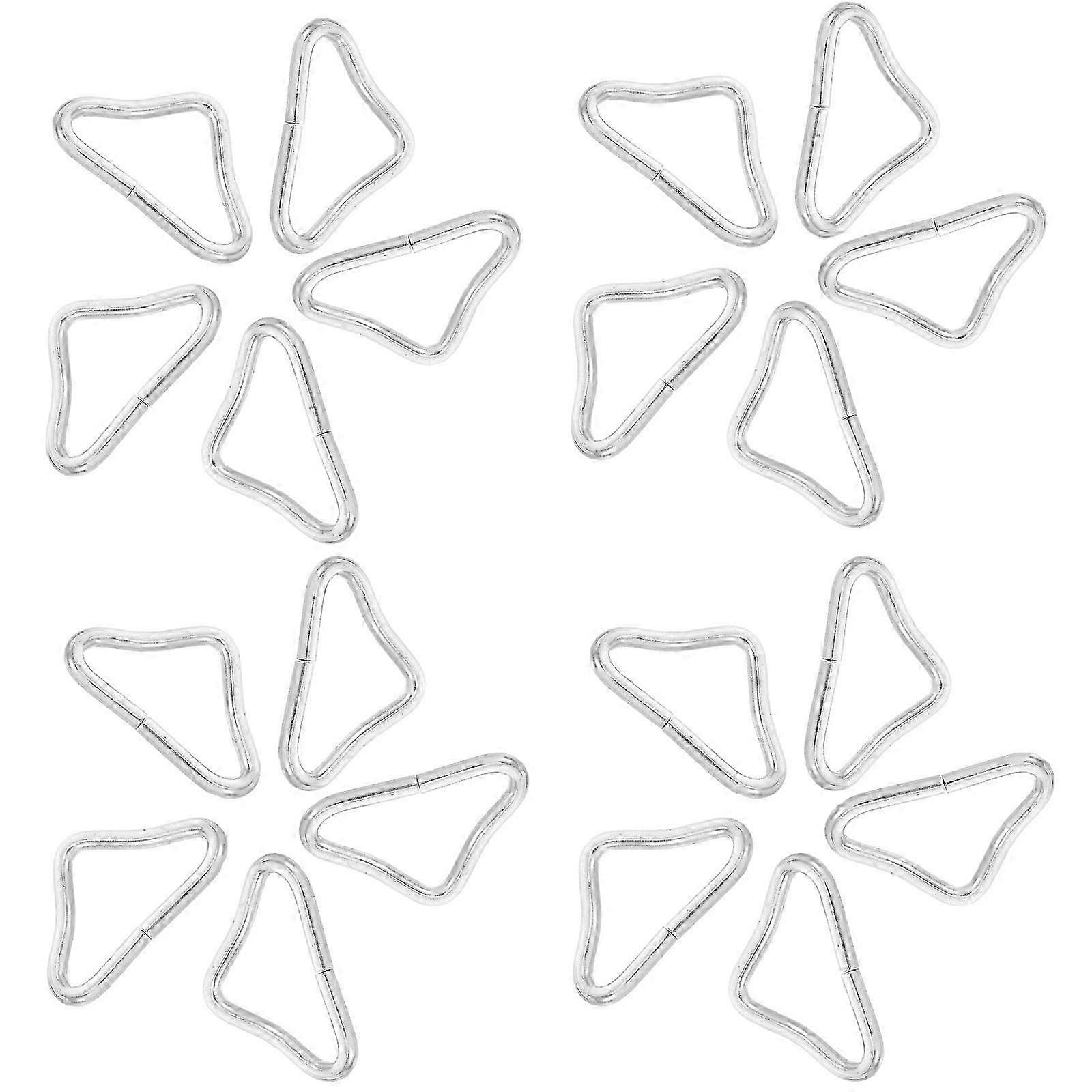 Trampoline Parts Triangle Ring Buckles for Replacement 60Pcs Silver