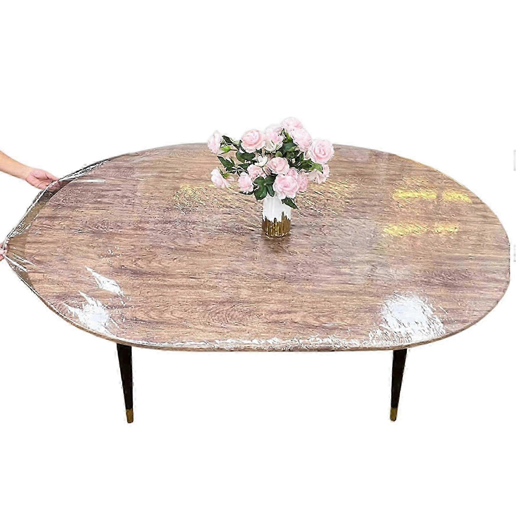 Clear Oval Fitted Tablecloth Waterproof