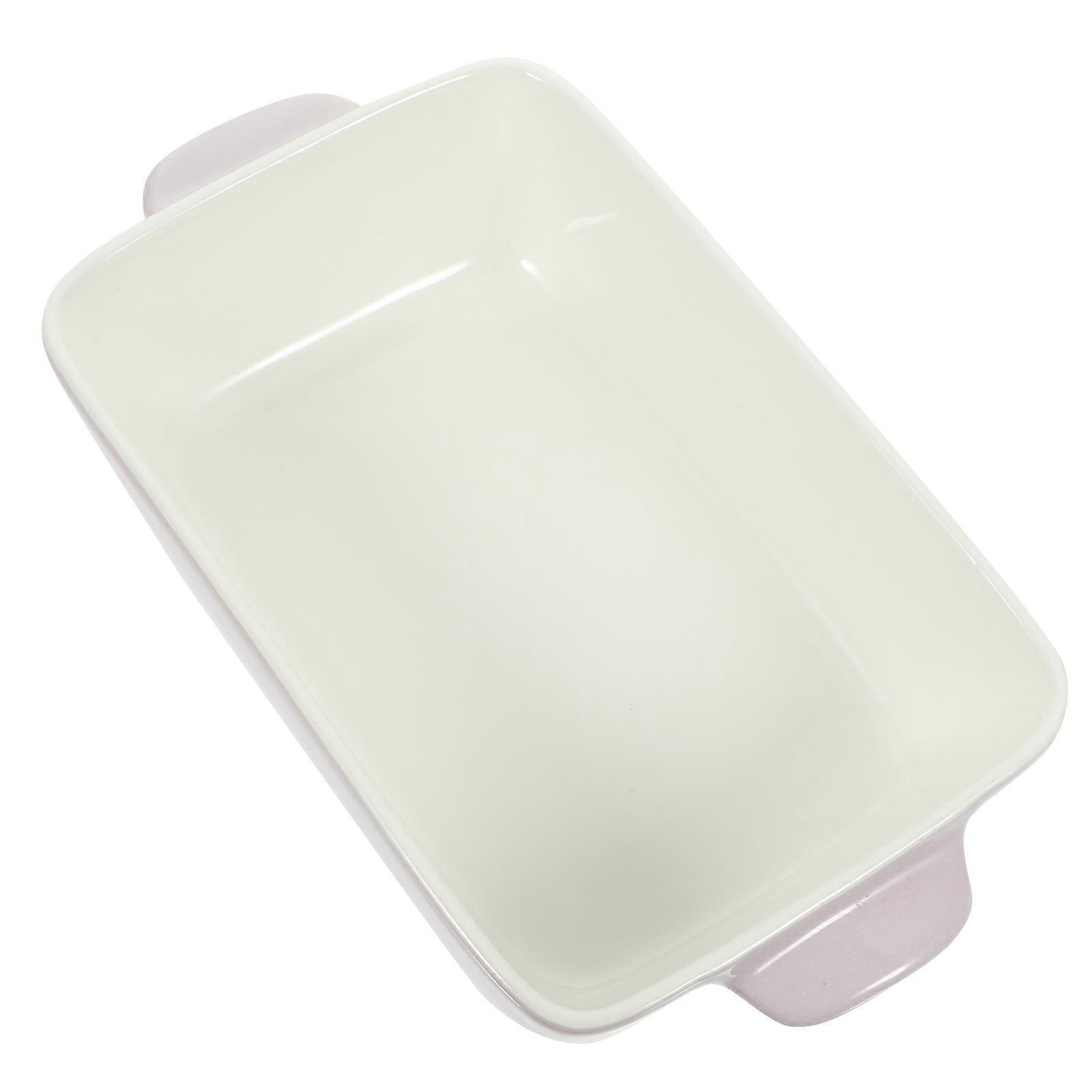 Bakeware Pan Ceramic Rectangular Baking Tray for Baking Use 3Pcs White