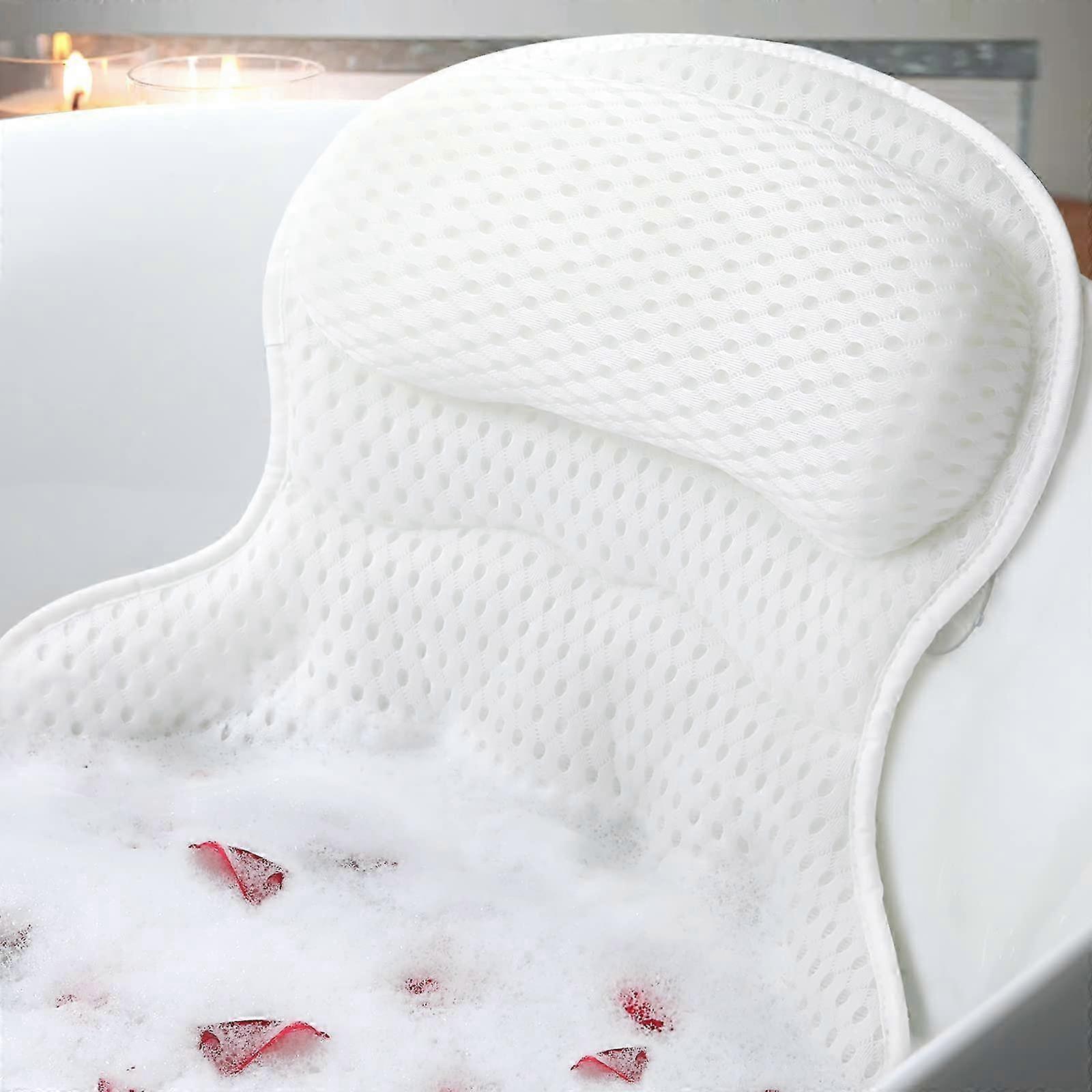Fast-Drying Bath Pillow With Neck And Back Support