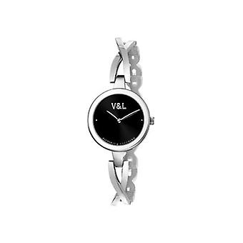 V & l Elfe Rende Quarz Analog Damenuhr mit Edelstahl Armband VL081201