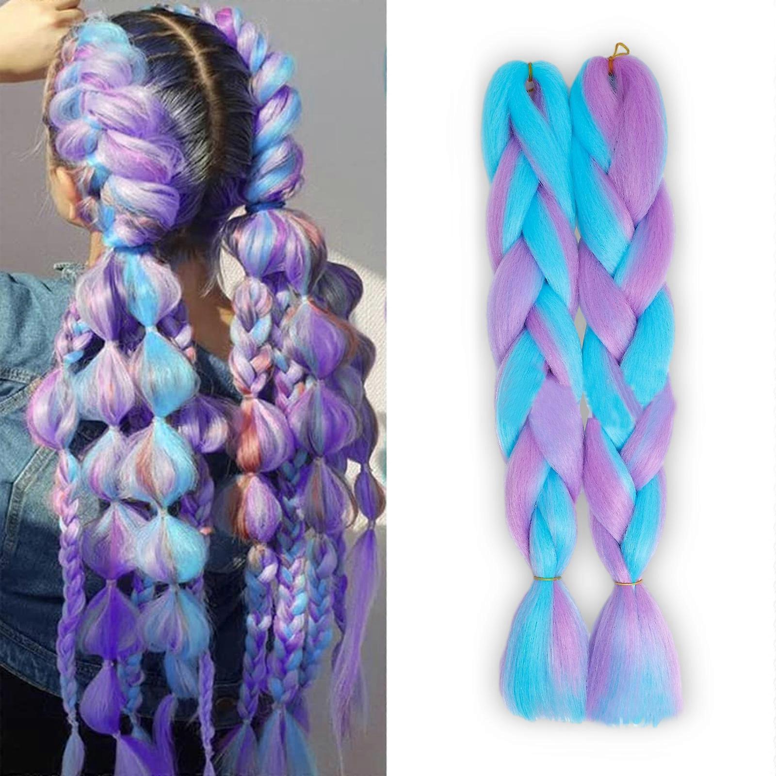 Pre-Stretched Jumbo Rainbow Ombre Braids