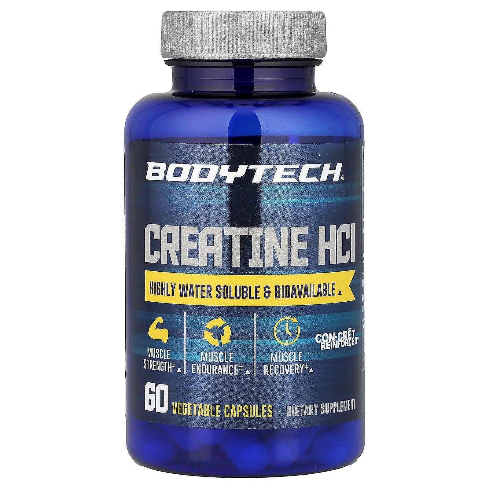 BodyTech, Creatine HCl, 750 mg, 60 Vegetable Capsules
