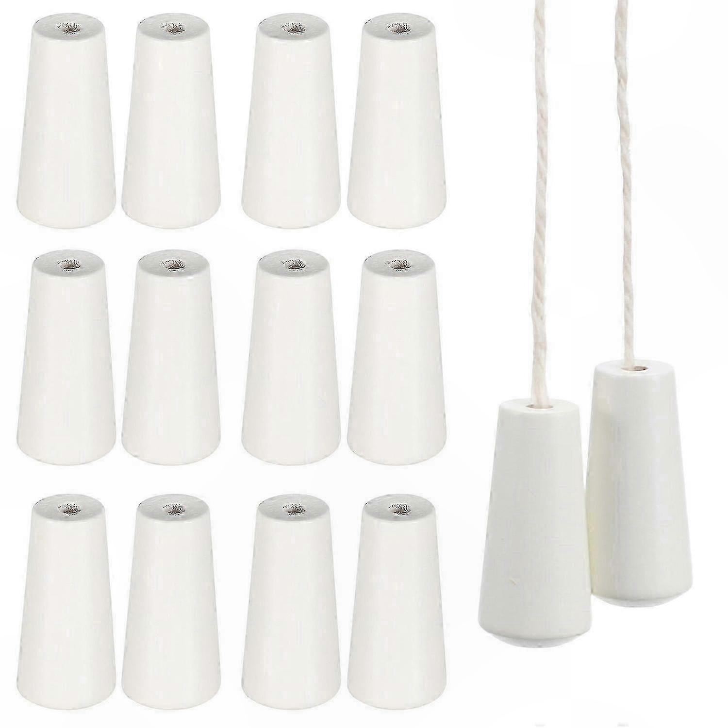 Blinds & Window Cord Replacement: 12 Pcs White Wooden Pulls, Tassels & End Knobs