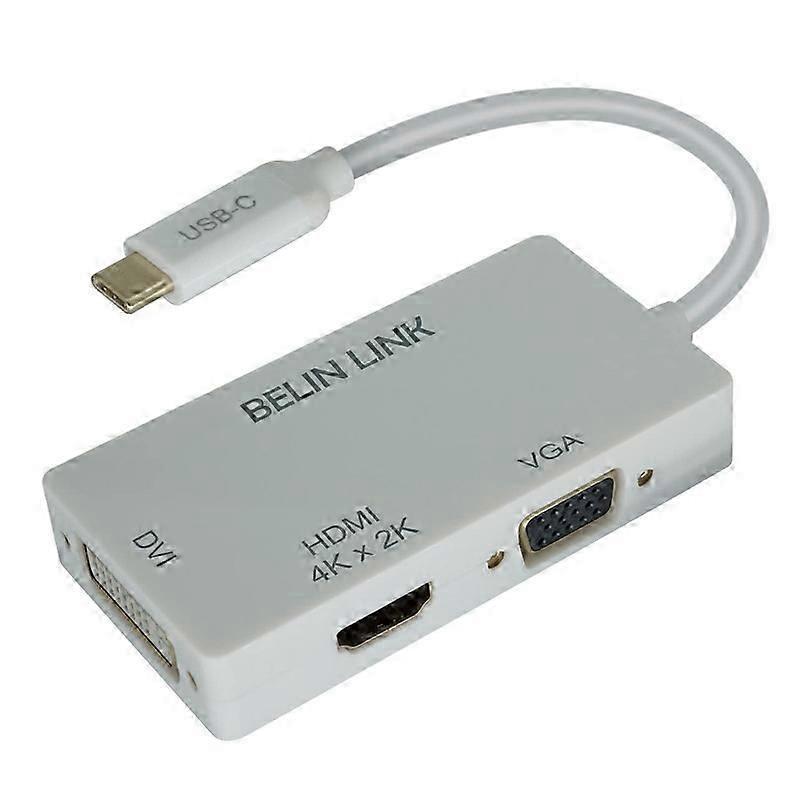 USB-C to VGA DVI HDMI Adapter