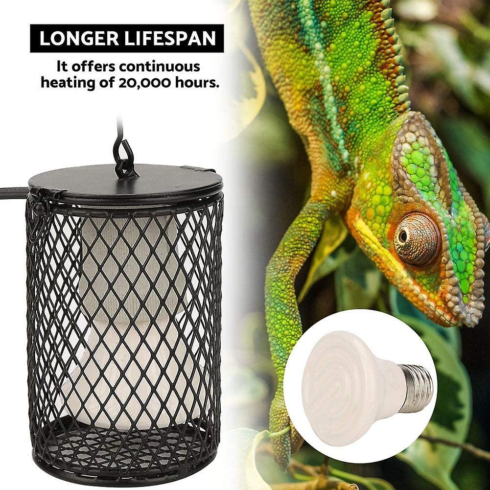Wabjtam Chick Heat Lamp, 100w Terrarium Heat Lamp Ceramic Lamp Guard