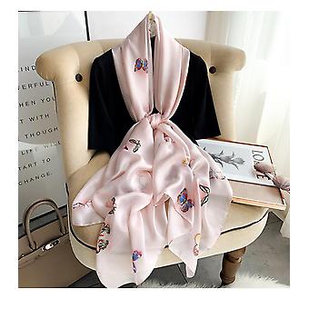 Womens 100% Large Mulberry Silk Scarf Long Satin Scarf Fashion Designer Scarf Lightweight Wraps, 2022517-02