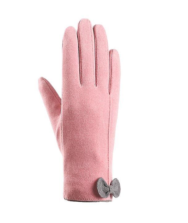(pink)imitation Rabbit Velvet Touch Screen Gloves