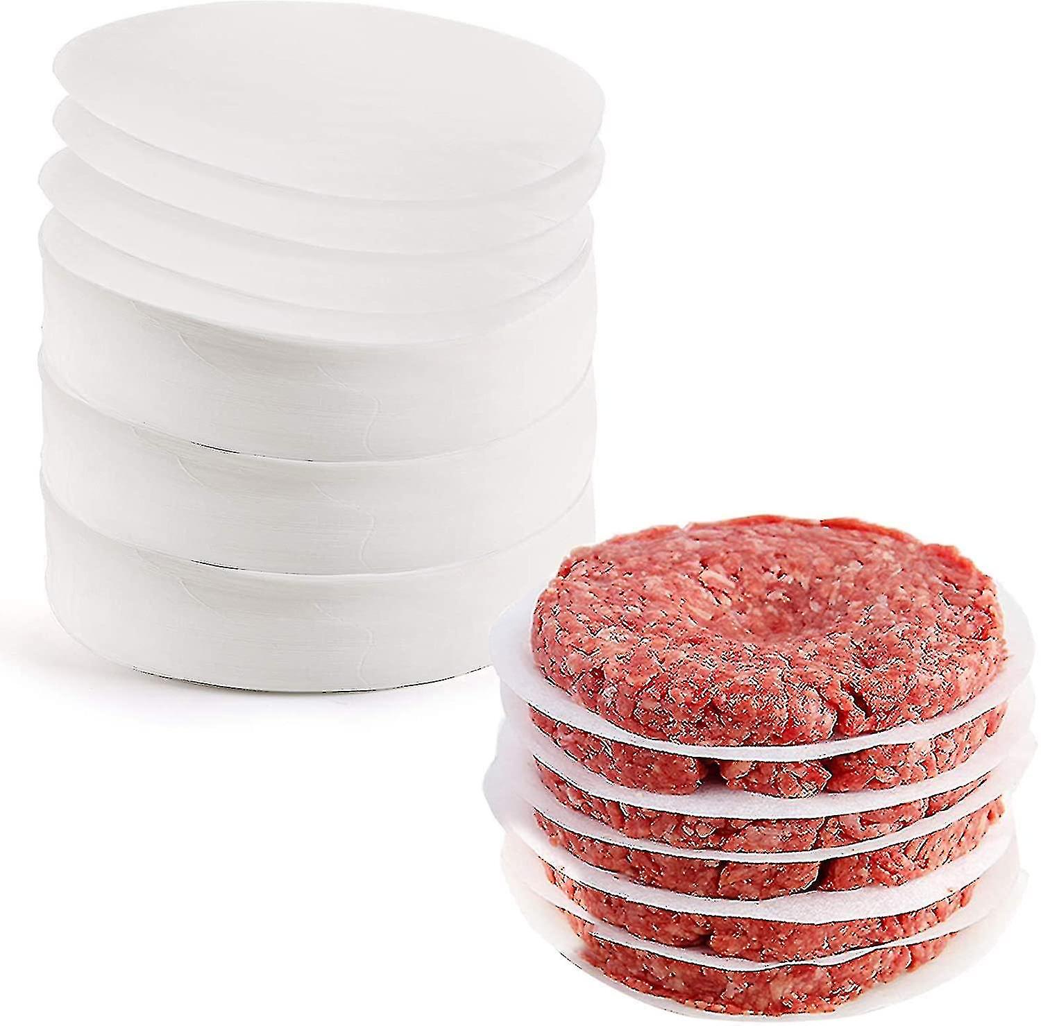 أقراص برجر، 500 قطعة، مستديرة، 12 سم، ورق زبدة غير لاصق لمكبس البرجر والماضي عالي الجودة