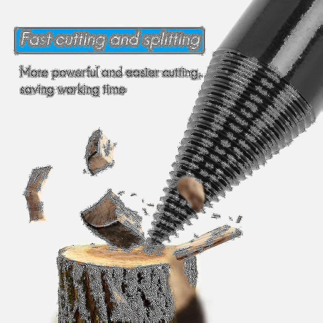 3pcs Firewood Log Splitter Drill Bits, Removable Wood Splitter Drill Bits, Hex Square Round Hanle D