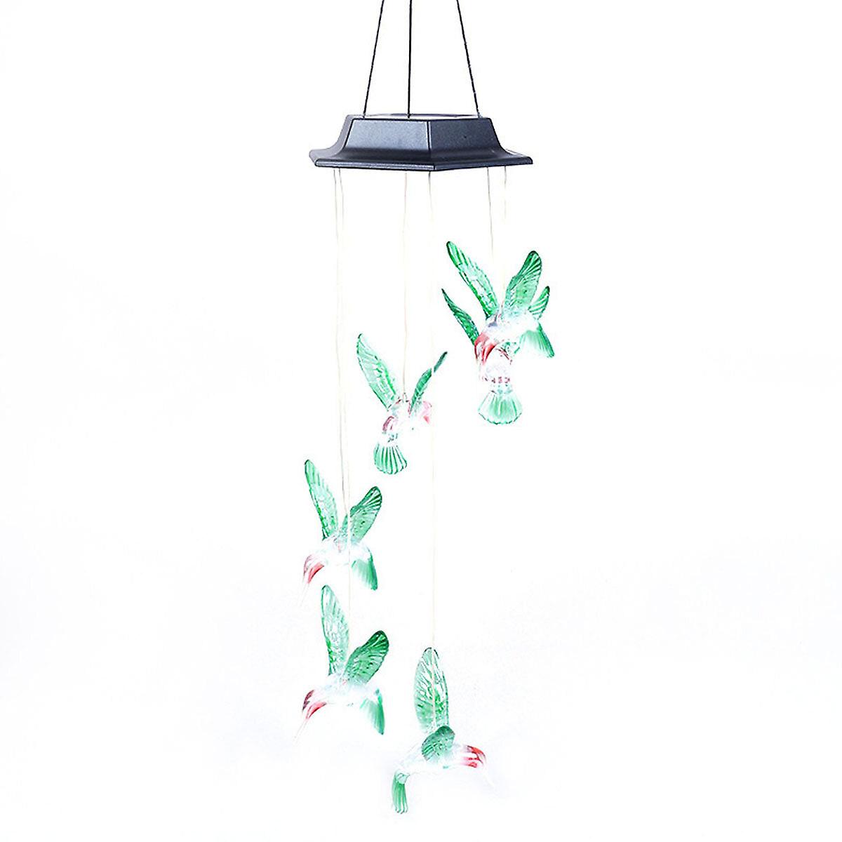 Solar Powered Led Wind Chime Light - Color Changing Garden Lamp For Outdoor Tree Decor