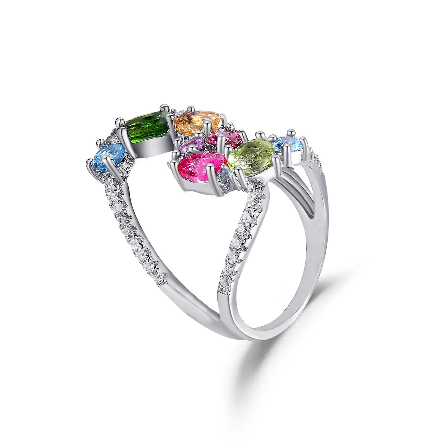 Irregular S925 Sterling Silver Topaz Ring