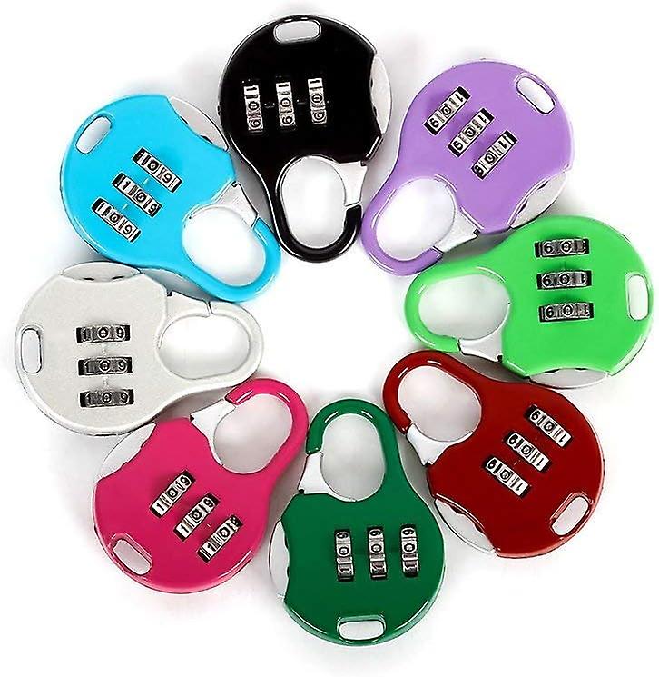 6 Pcs Mini Padlock 3 Digit Resettable Combination Padlock Travel Luggage Suitcase Random Color