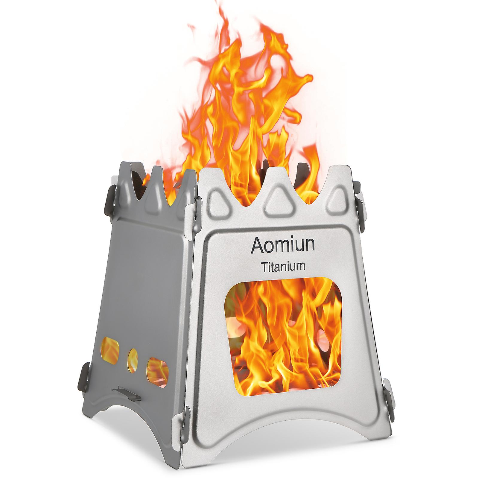 Kompakt hopfällbar vedspis för utomhus camping matlagning picknick