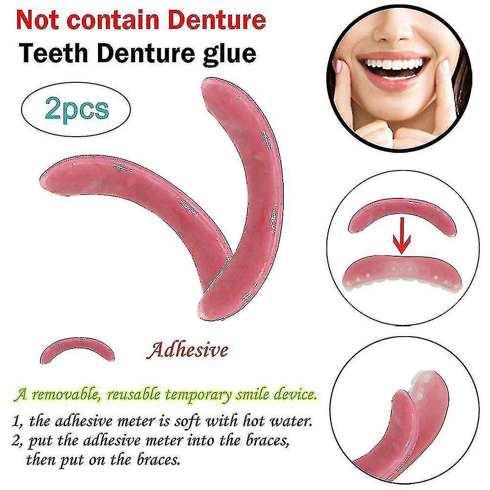 2db Temporary Smile Comfort Fit kozmetikai fogsor ragasztó műfogsorhoz Teeth_om