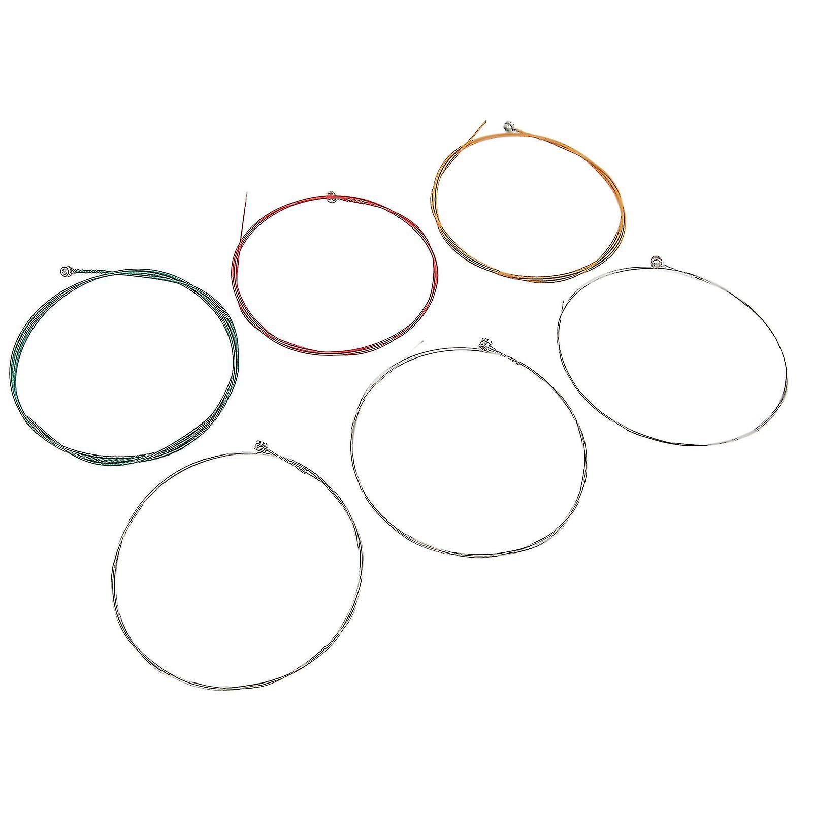 6Pcs Electric Guitar Strings Plated Steel Consistent Touch Full Bright Toning Colorful Strings