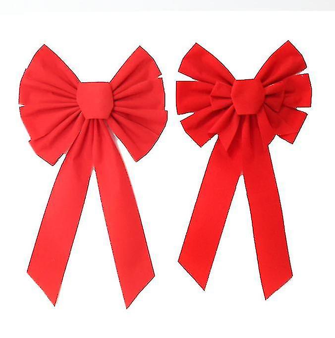 2pcs Red Wreath Bows
