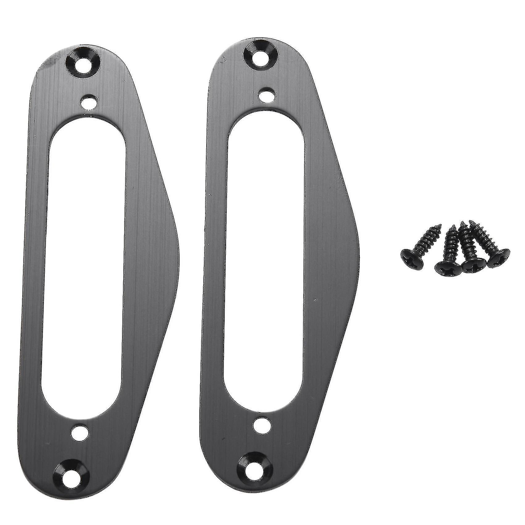 2 Pcs Guitar Pickup Frame Mounting Ring Single Coil Metal(black)