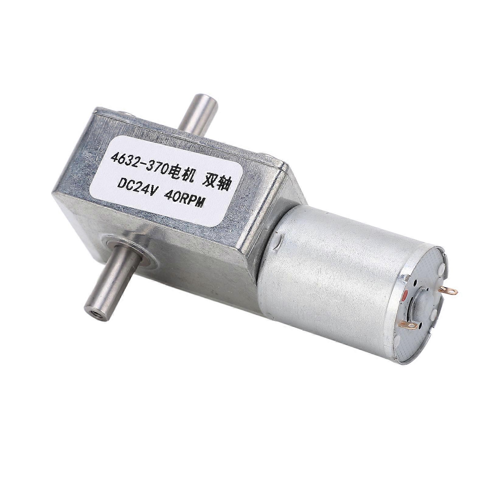 DC Geared Motor Double Shaft Rotation Direction Adjustable Square Turbine Worm Speed Reduction Motor DC24V 40RPM 