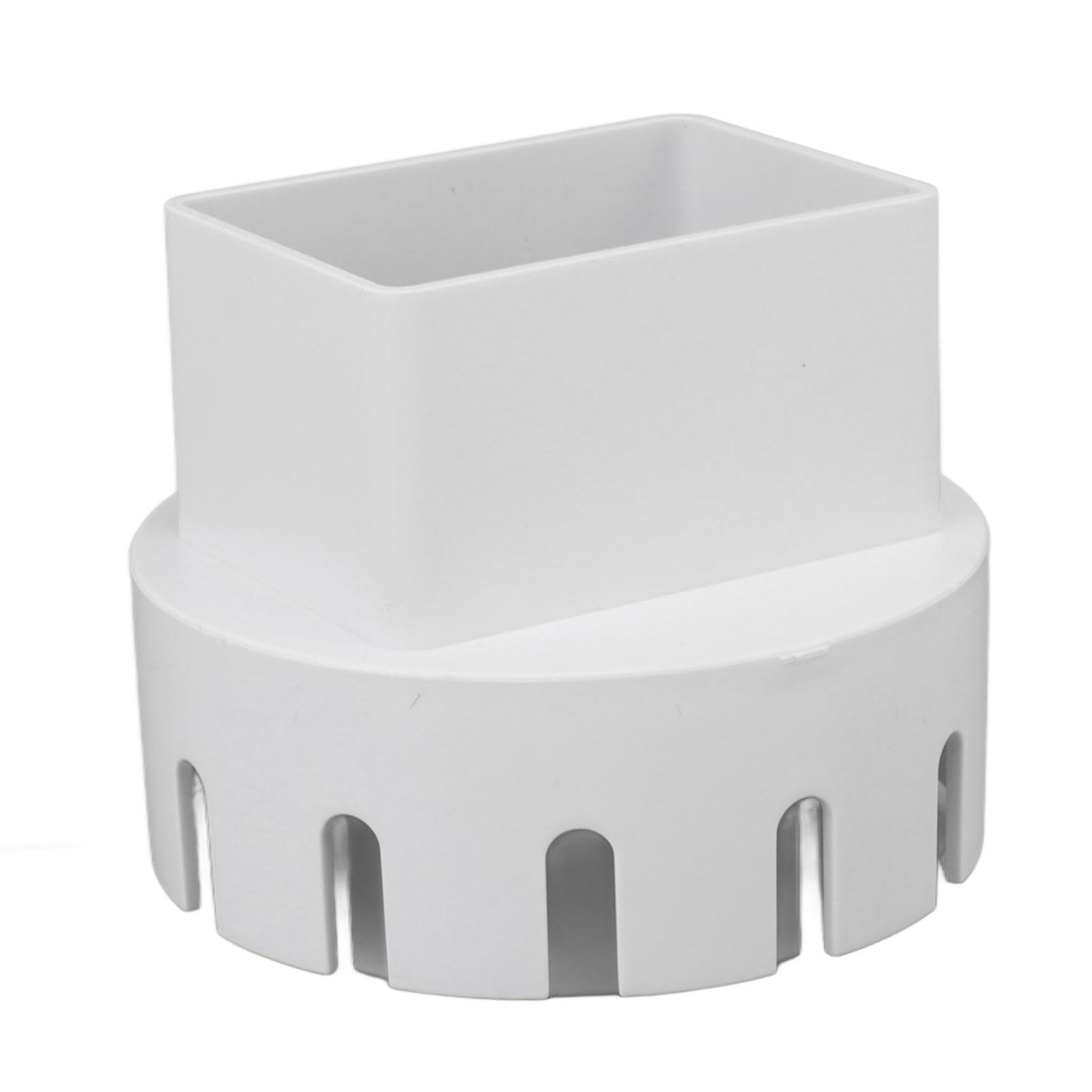 White 3x4in Plastic Downspout Adapter Connector with Screws