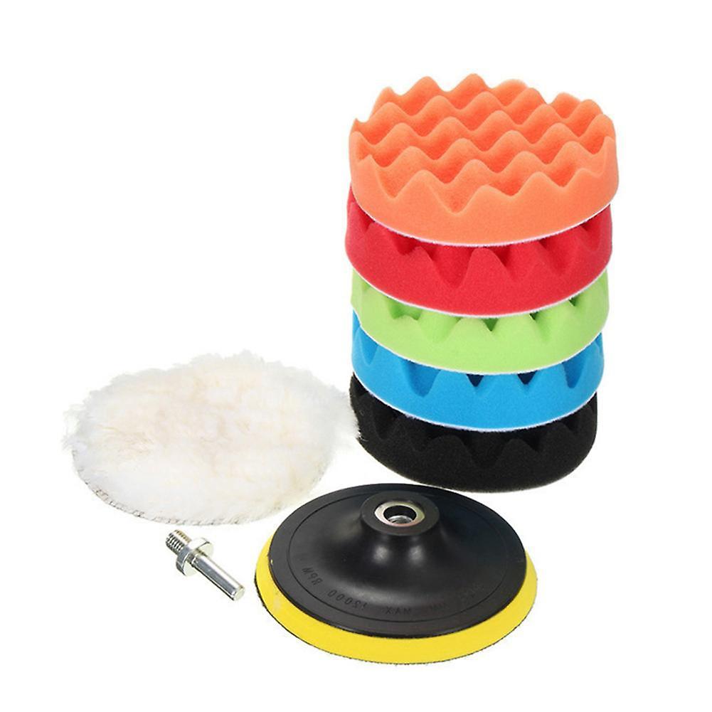 8Pcs 3 Inch Wave Sponge Buffing Pad Set with M14 Drill Adapter