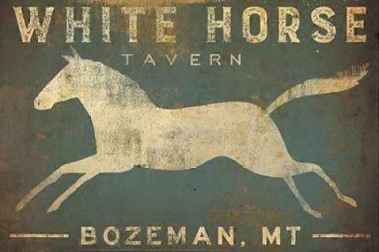 White Horse Running Poster