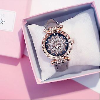 Saker certifierade® Starry Sky Watch Ladies - Luxury Anologue Quartz Movement for Women Gray