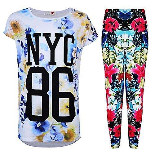 Girls New York City 89 Print T Shirt Top & Legging Set