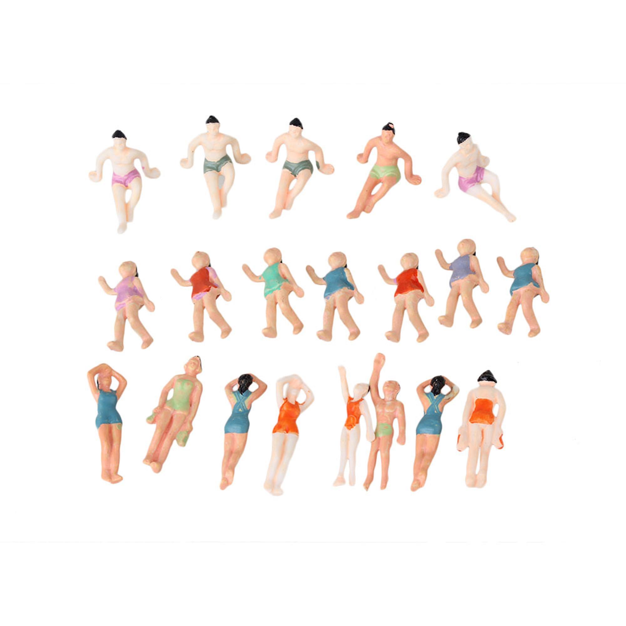 20pcs ABS Plastic UnPainted 1:75 Scale Miniature Beach People