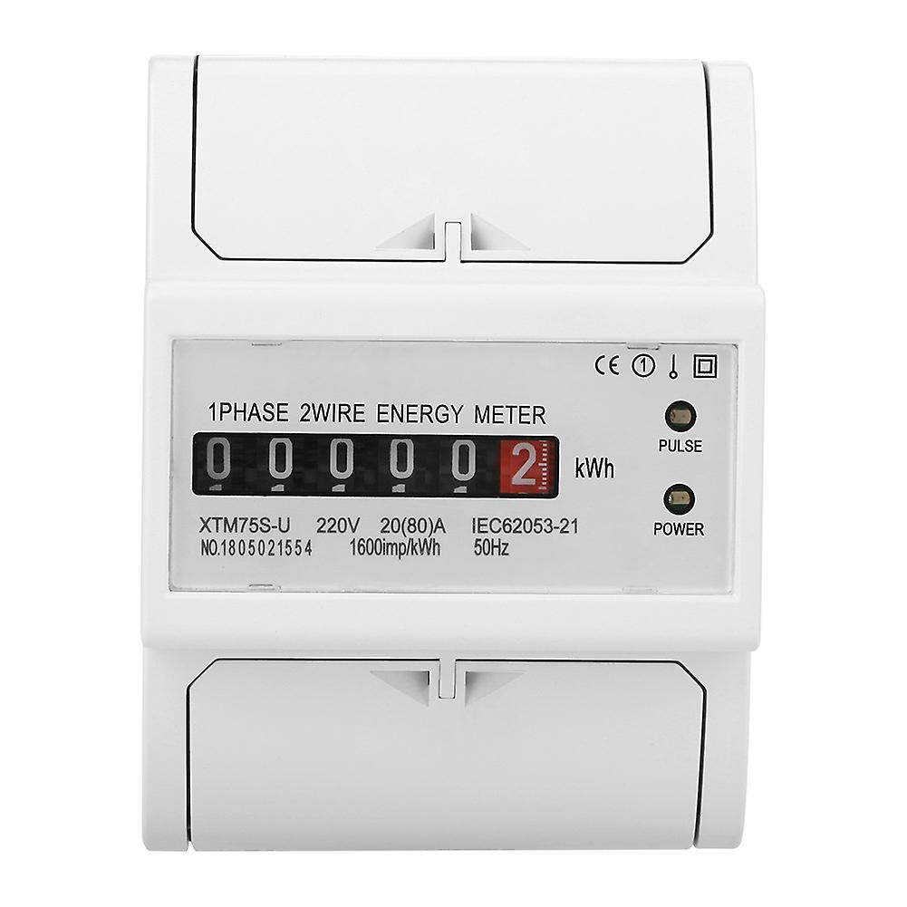 220V Multi-Functional Digital Electric Power Single-Phase Construction Site Meter On Rail Meter 2 Line 4P (20(80) A)