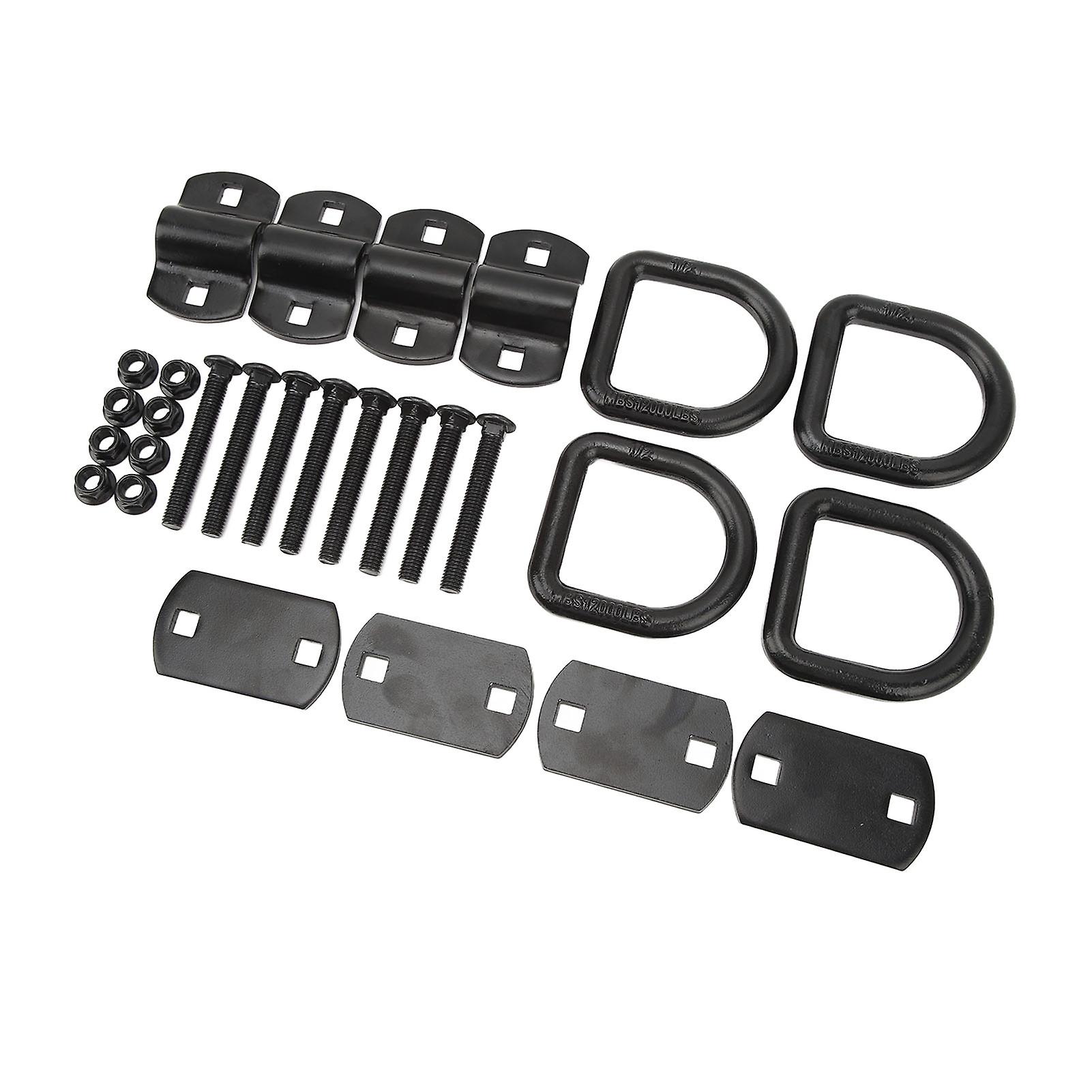 4 יחידות נגרר D טבעת 12000Lbs שחור מחוספס יציב אמין D טבעת קשירה עוגן למשאיות רכבי שטח רכבי שטח 