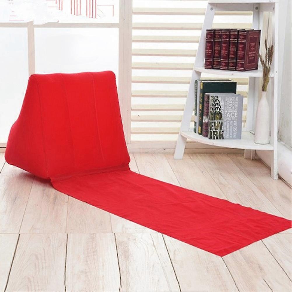 Touch Inflatable Triangular Pillow Household Inflatable Triangular Back Support Pillow Portable Folding Cushion Indoor OutdoorRed