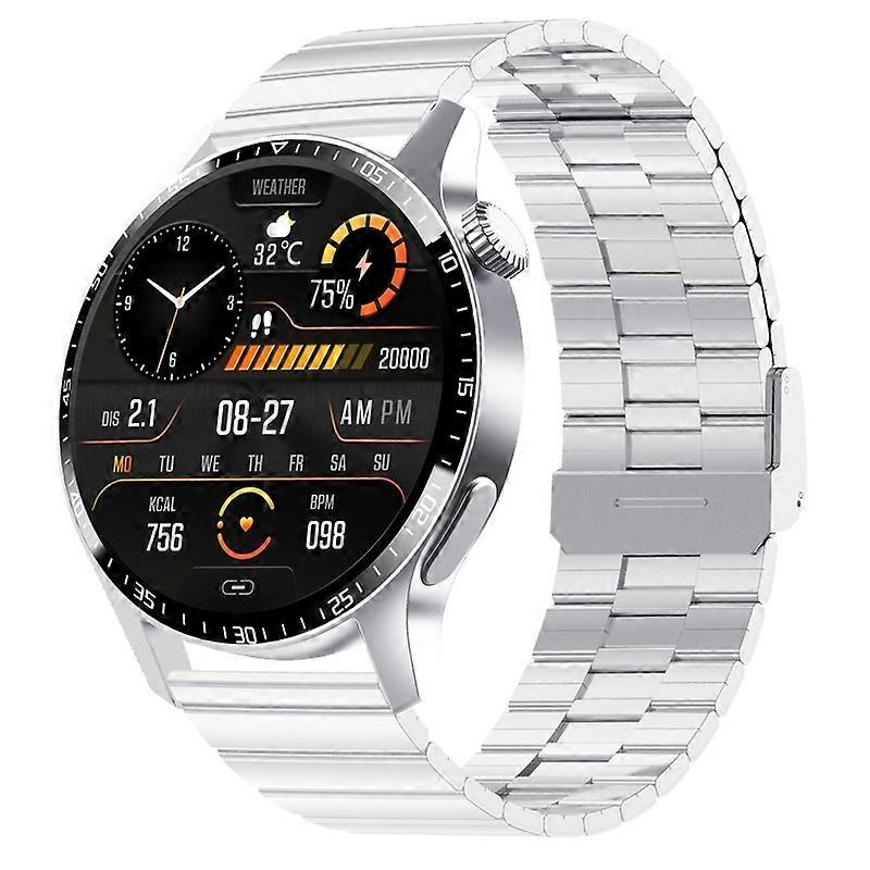 F207 Smart Watch Silver Bamboo