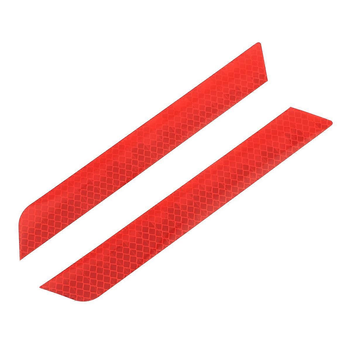 One Pair PVC Rear Bumper Stickers Reflective Trim Protectors for Car Styling (Red)