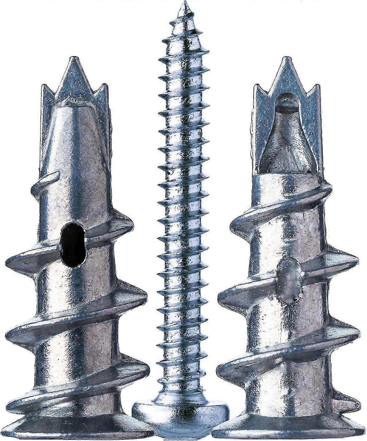 Dowels For, 100 Pieces Metal Dowels For Self-drilling Machines With Screws. For Fixing In Concrete, Bricks, Plasterboard, Etc.