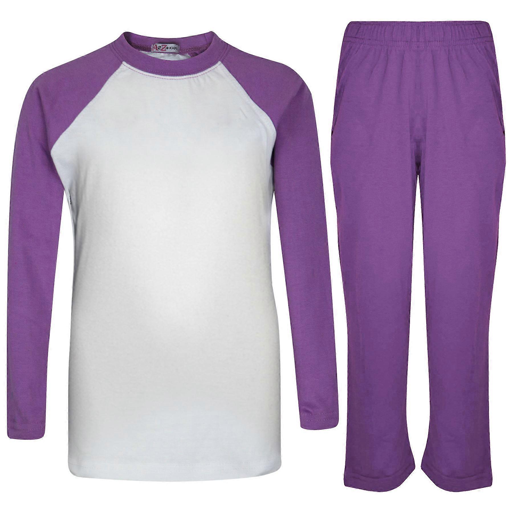 Girls Plain Lilac Pyjamas Set
