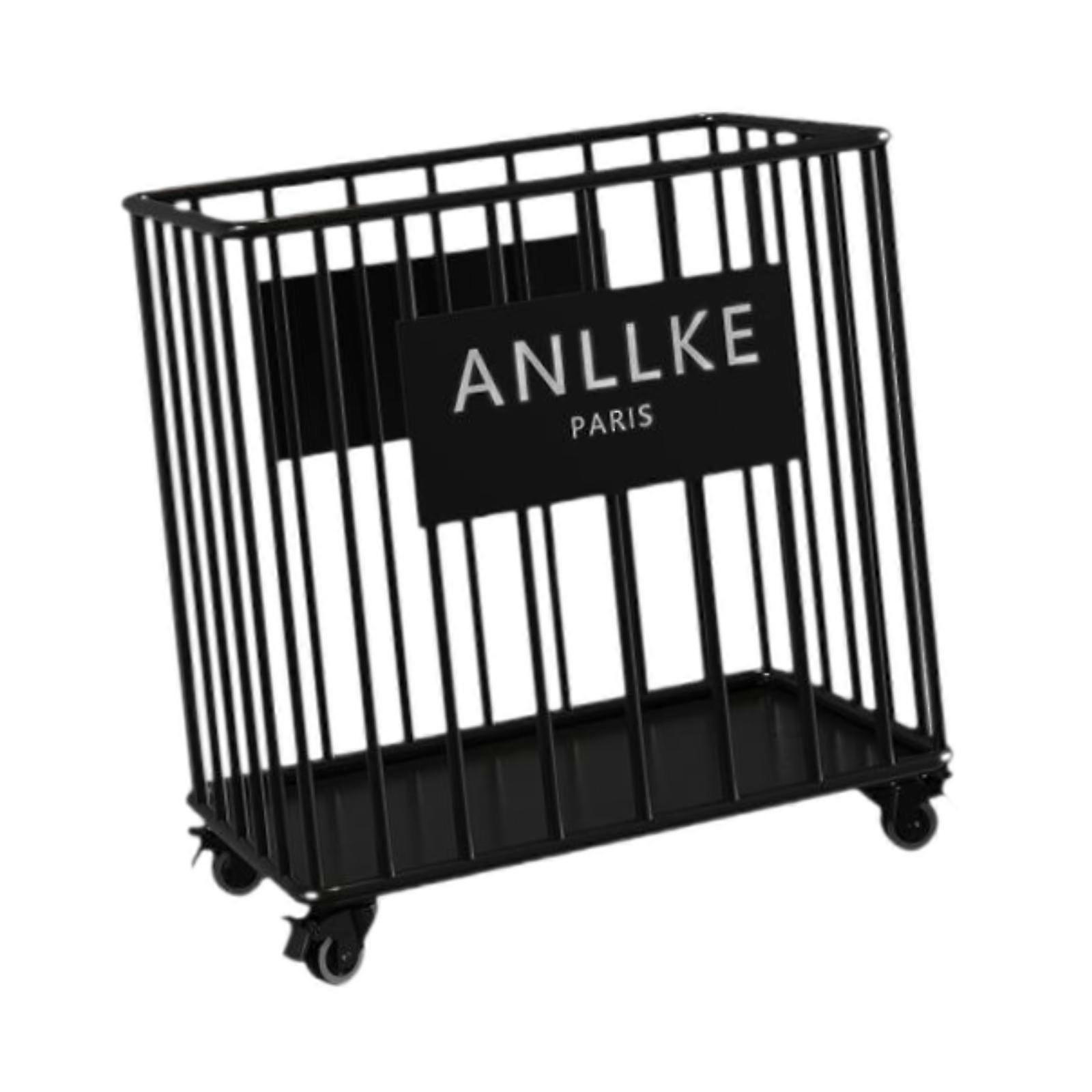 Cesto Della Biancheria Cesto Di Vestiti Sporchi Moderni Con Ruote Per Il Bagno Corridoio Casa Nero