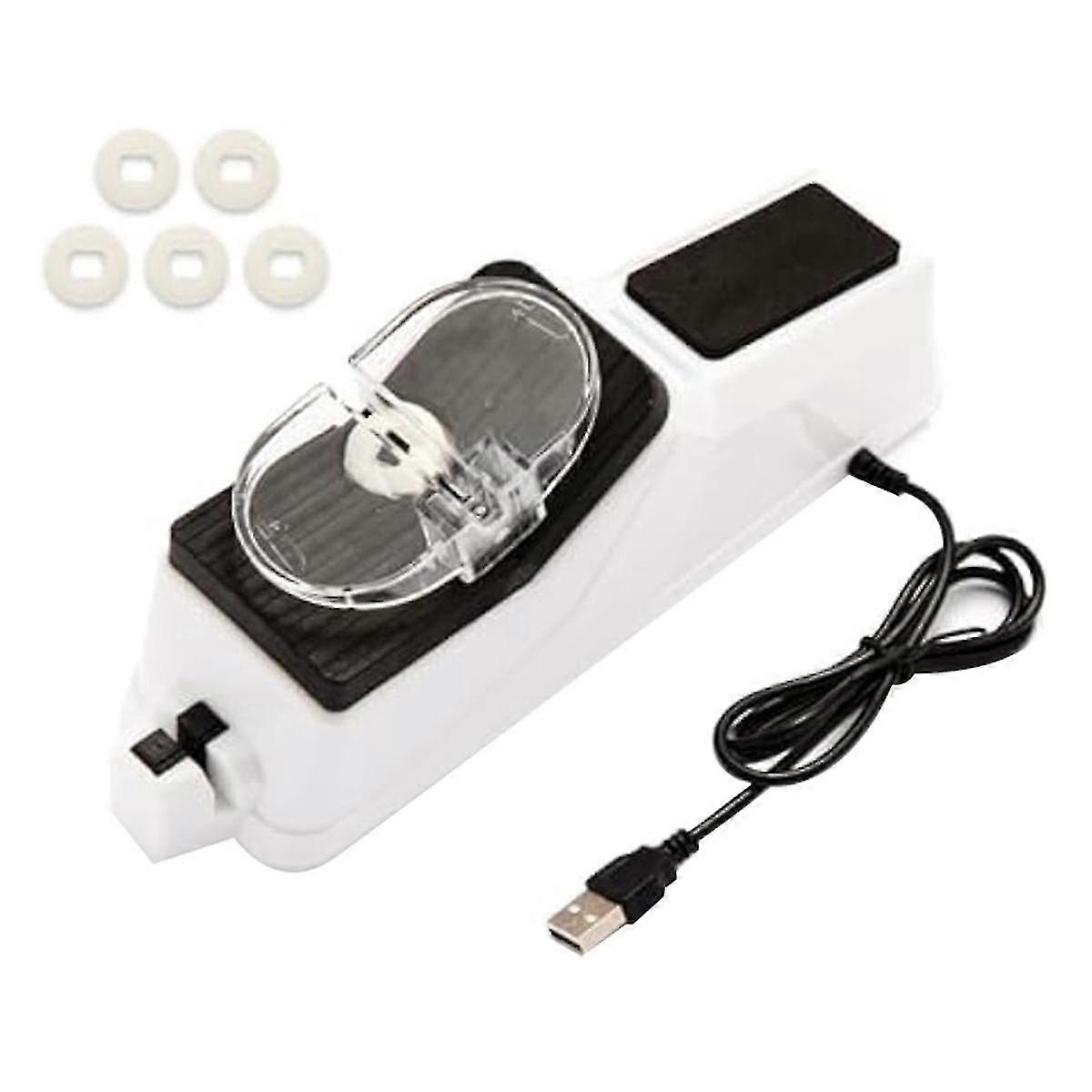 Electric Knife Sharpener,Knife Sharpener Tool,USB Sided Knife Sharpener for Quick Sharpening&Polishing with 5 Grindstone