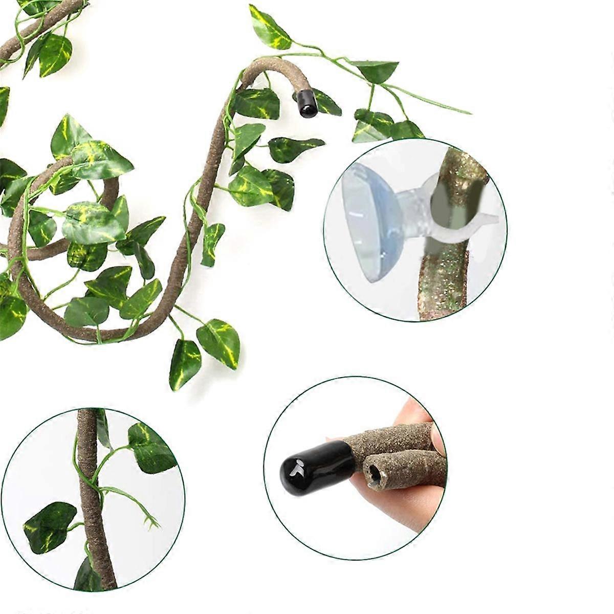 Reptile Bend-A-Branch Vines Flexible Leaves Pet Habitat Decor Climber Jungle Long Vines for Climbin