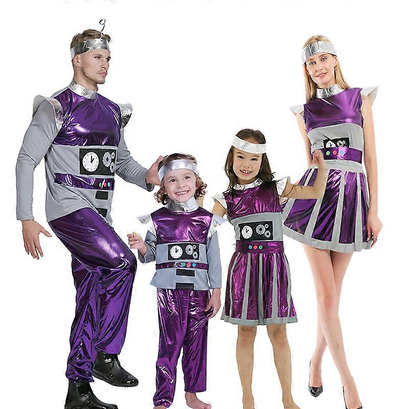 Lila Alien Kostüm Set Roboter Cosplay Halloween Karneval Party Verkleidung für Erwachsene