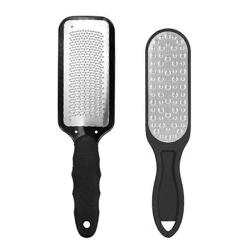 2 τεμ ράσπα ποδιών αφαίρεσης κεράτινης στιβάδας ποδιών ανοξείδωτου και εργαλεία πεντικιούρ λίμας ποδιών διπλής όψης