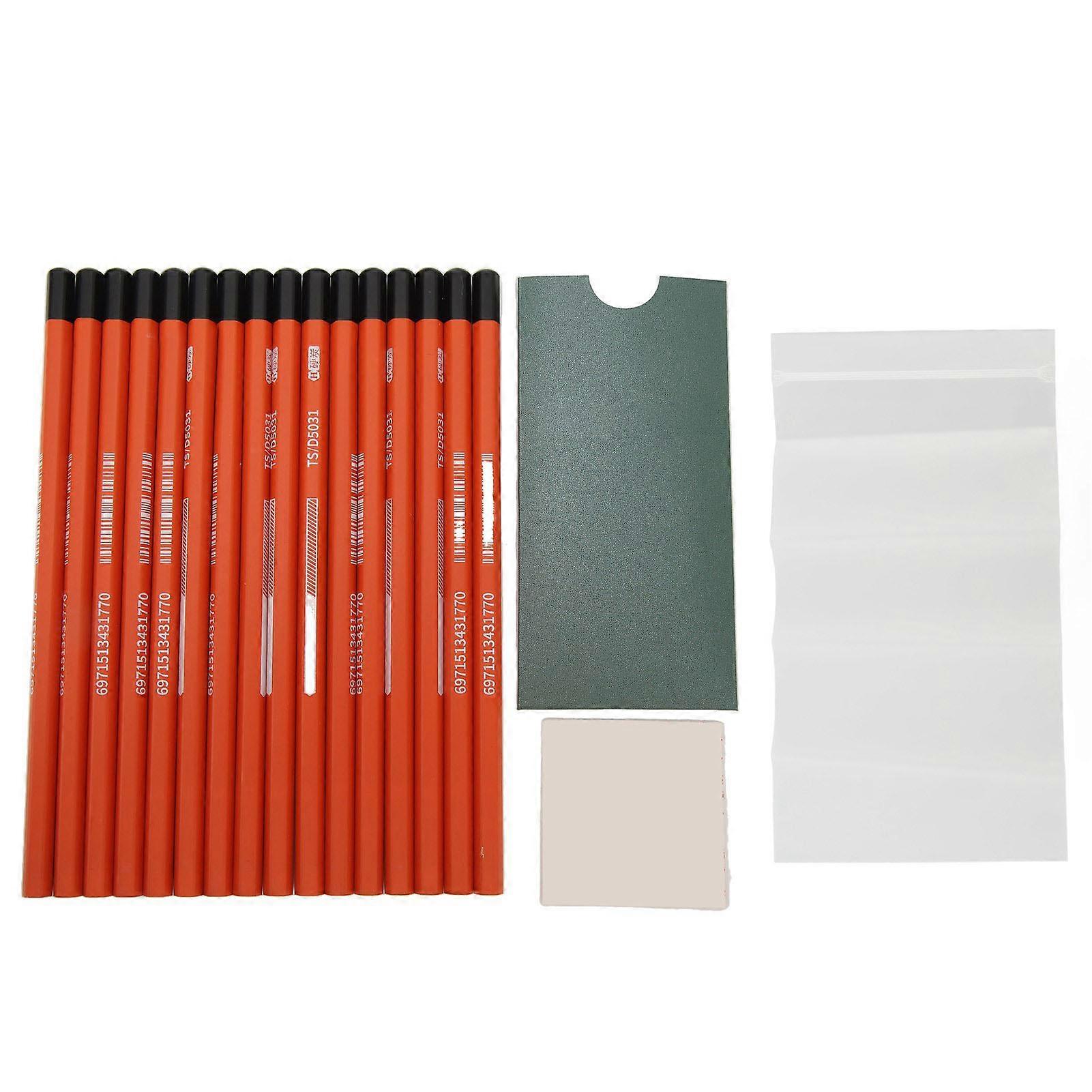 16pcs Professional Charcoal Pencils Multipurpose Safe Artist Pencils for Drawing Sketching Shading Hard Carbon YEMAA