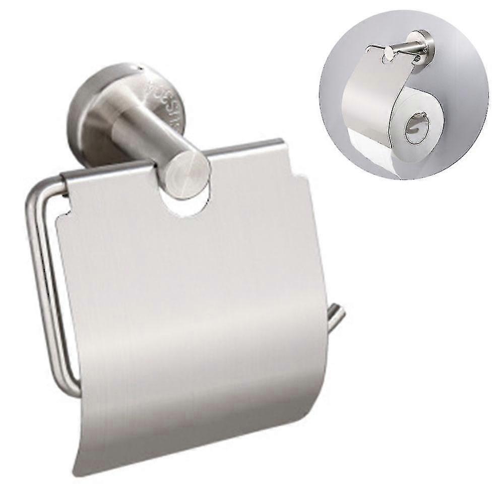 Stainless Steel Toilet Paper Holder Wall Mounted Toilet Tissue Roll Holder Compatible With Bathroom, Brushed Finish With Water Cover