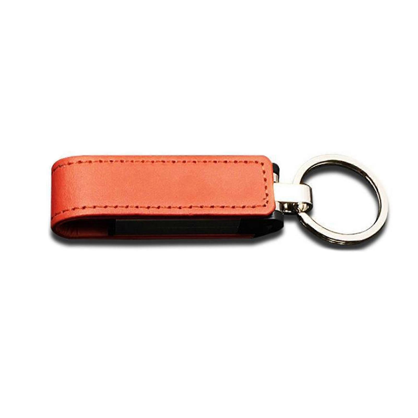 Build-in Magnet Faux Leather Shell Driver-free Usb Flash Stick Usb2.0 4/16/32/64/128gb Key Ring Memory U Disk Computer Accessories