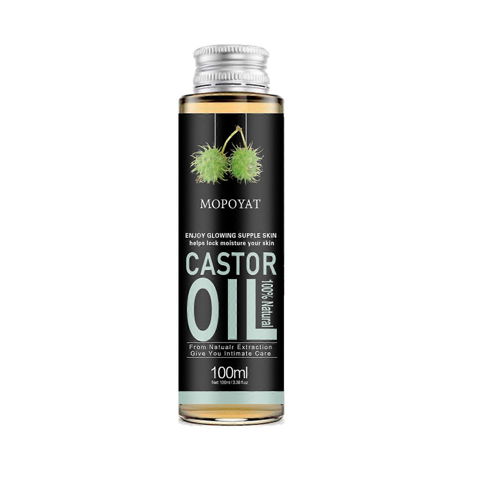 Sérum pour cils à l’huile de ricin, huile de ricin naturelle Huile de croissance des yeux Épais Plus Long Nourrissant Enhancer Cils Sourcil Croissance des cheveux Sérum liquide de ricin 100ML