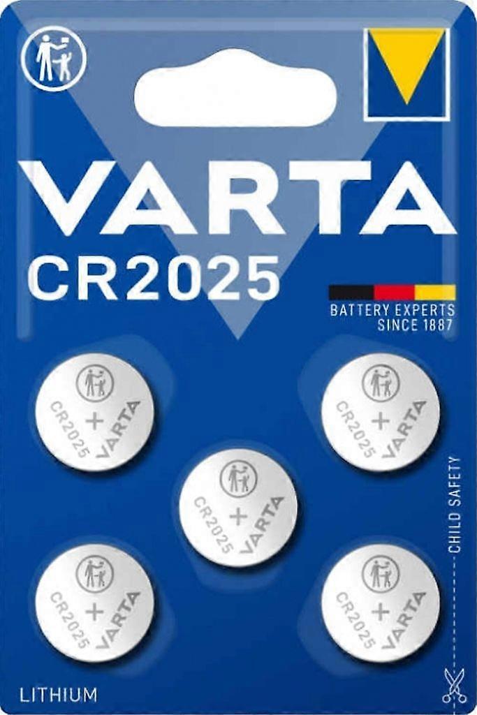 VARTA Lithium Coin Button Cell Battery CR2025, Pack of 5