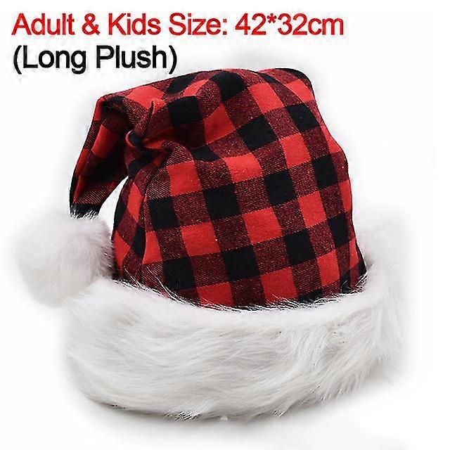 Yeni Yıl Şapka Kırmızı Peluş Kalınlaşmış Noel Baba Şapkaları Yetişkin Çocuklar Için Kış Caps Şenlikli Noel Partisi Süslemeleri Hediyeler