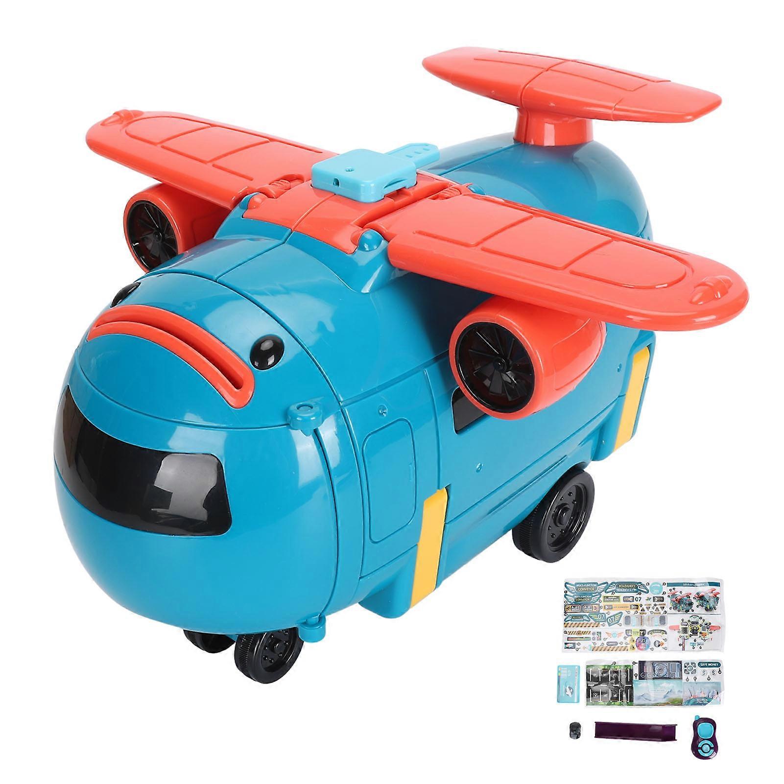 Transform Airplane 3 in 1 Steering Wheel Driving Simulation Money Bank Cartoon Electric Track Deformation Airplane Toy